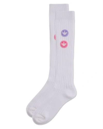 Memoi Rubber Smiley Face Rich Knee Sock In Multi