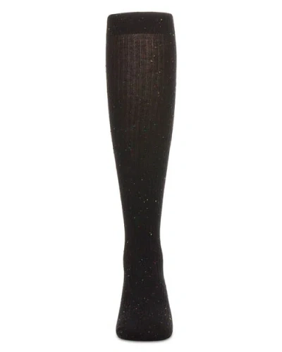 Memoi Thin Ribbed Speckled Knee High In Pattern