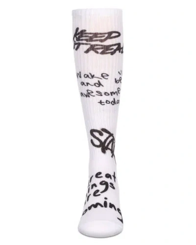 Memoi Graffiti Knee High Socks In Multi