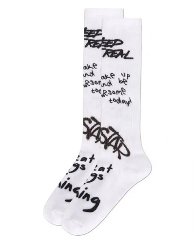 Memoi Graffiti Knee High Socks In Multi