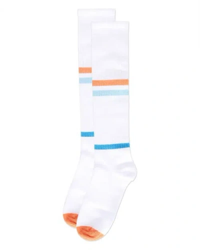 Memoi Multi Colored Stripe Knee High Socks In Multi