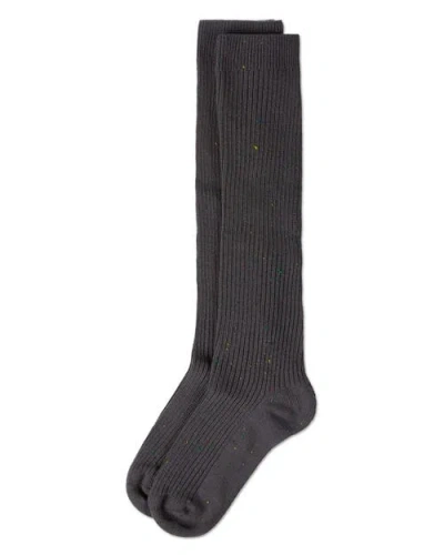 Memoi Thin Ribbed Speckled Knee High In Pattern