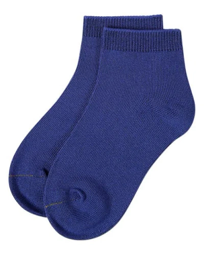 Memoi Basic Silky-soft Gauge Ankle Sock In Blue