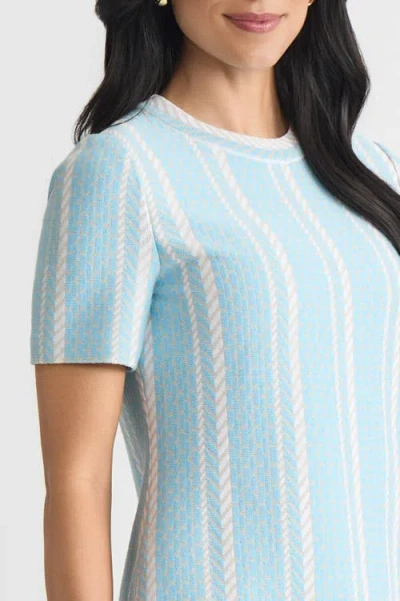 Ming Wang Roadmap Pattern Soft Knit Top In Blue