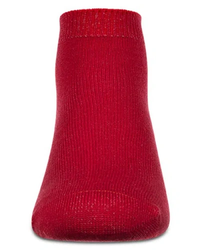 Memoi Basic Silky-soft Gauge Ankle Sock In Red