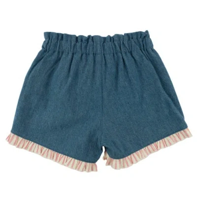 Oh Baby ! Denim Libby Ruffle Short In Multi