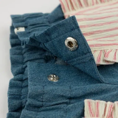 Oh Baby ! Denim Libby Ruffle Short In Multi