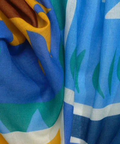 Echo Solstice Collage Sarong In Blue