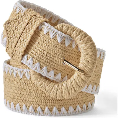 Lands' End Stretch Raffia Belt In Brown