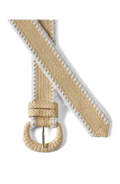 Lands' End Stretch Raffia Belt In Brown