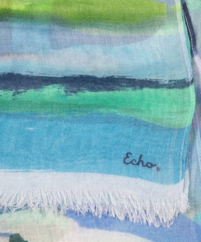 Echo Painterly Landscape Wrap In Blue