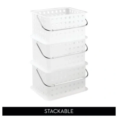 Idesign Stackable Shower Caddy Basket Set Of 3 In White