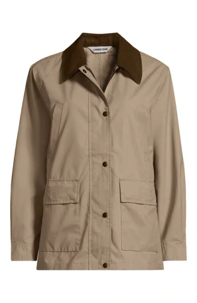 Lands' End Waxed Barn Jacket In Neutral