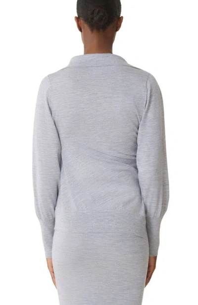 Lanvin Black Draped Wool Cardigan In Gray