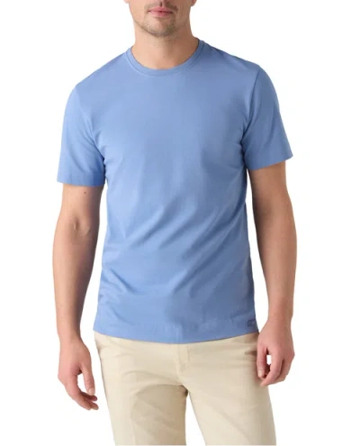 Robert Talbott Stretch Jersey Dean Tee In Blue