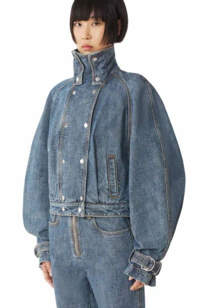 Lanvin Blue Short Denim Jacket In Blue