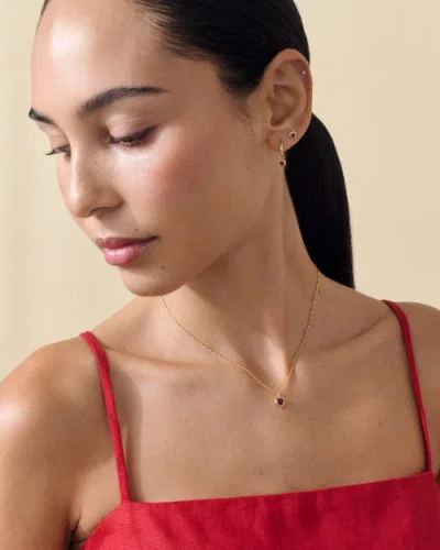 Edge Of Ember Solid Gold Heart Ruby Necklace In Red