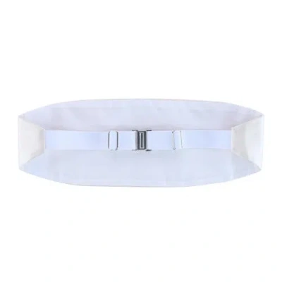 Trafalgar Sutton Solid Color Silk Cummerbund & Bow Tie Bundle In Silver