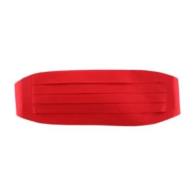 Trafalgar Sutton Solid Color Silk Cummerbund & Bow Tie Bundle In Red