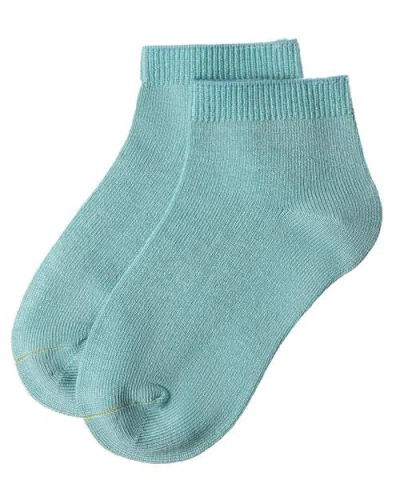 Memoi Basic Silky-soft Gauge Ankle Sock In Blue
