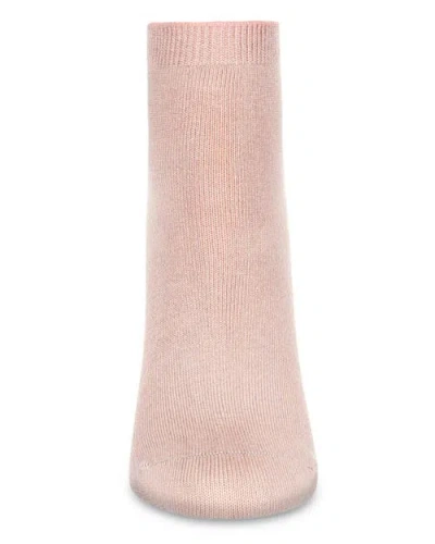 Memoi Basic Silky-soft Gauge Ankle Sock In Pink