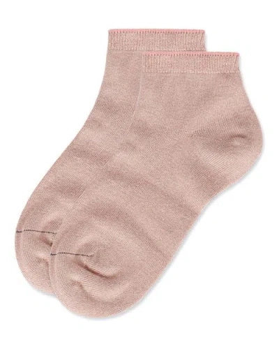 Memoi Basic Silky-soft Gauge Ankle Sock In Pink