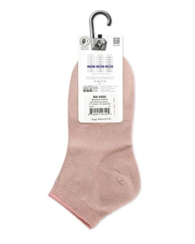 Memoi Basic Silky-soft Gauge Ankle Sock In Pink