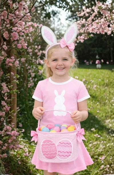 Bits & Bows Happy Easter Egg Bow Basket In Pink