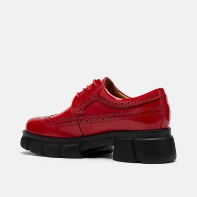 Marc Nolan Ms. Alexander Leather Lug Wingtip Derby In Red