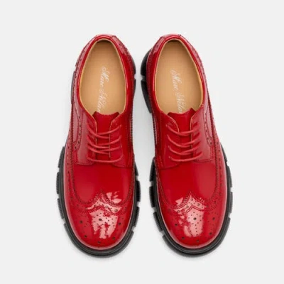 Marc Nolan Ms. Alexander Leather Lug Wingtip Derby In Red