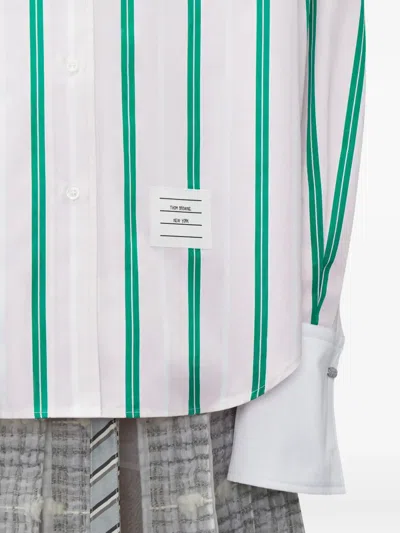 Thom Browne Striped Oversized Shirt In Multi