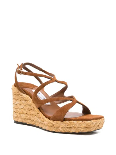 Jimmy Choo Ayla 85 Raffia Wedge Strappy Espadrilles In Multi