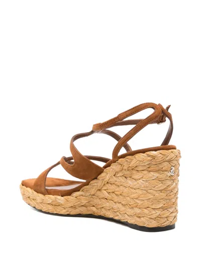 Jimmy Choo Ayla 85 Raffia Wedge Strappy Espadrilles In Multi