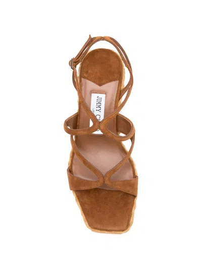 Jimmy Choo Ayla 85 Raffia Wedge Strappy Espadrilles In Multi