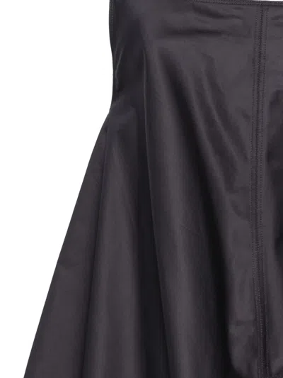 Low Classic A-line Tie-back Blouse In Black