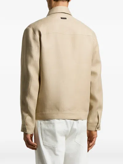 Peserico Button Flap-pocket Jacket In Brown