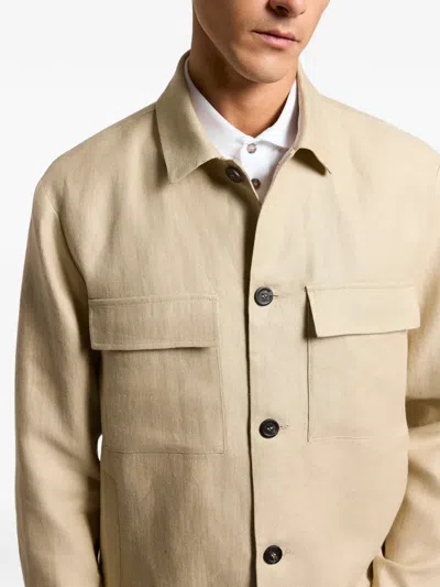 Peserico Button Flap-pocket Jacket In Brown