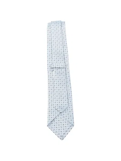 Borrelli Slim Patterned Tie Pointed Tip Design In Gray