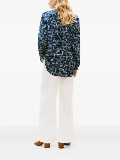 Tommy Hilfiger Patterned Buttoned Shirt In Blue