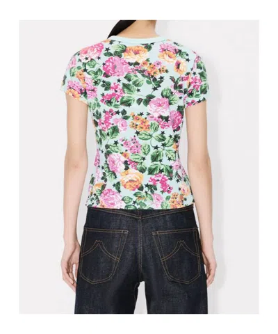 Kenzo Floral T-shirt In Blue