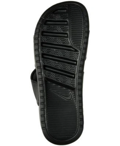 Shop Nike Women's Benassi Duo Ultra Slide Sandals From Finish Line In Black/white