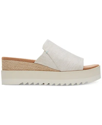 Toms Diana Mule Womens Usnatural Yarn Dye Slip On Wedge Heel Sandals Gal658 In Multi