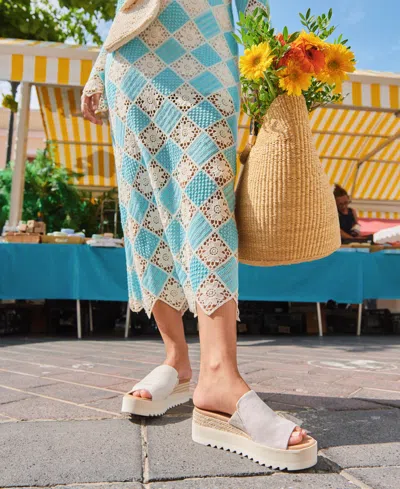 Toms Diana Mule Womens Usnatural Yarn Dye Slip On Wedge Heel Sandals Gal658 In Multi