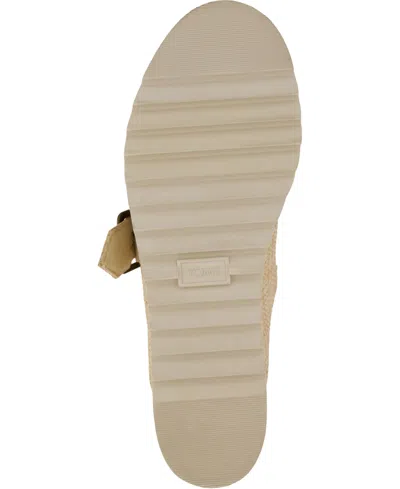 Toms Women's Diana Mule Buckle Wedge Sandal Almond Raffia In Brown