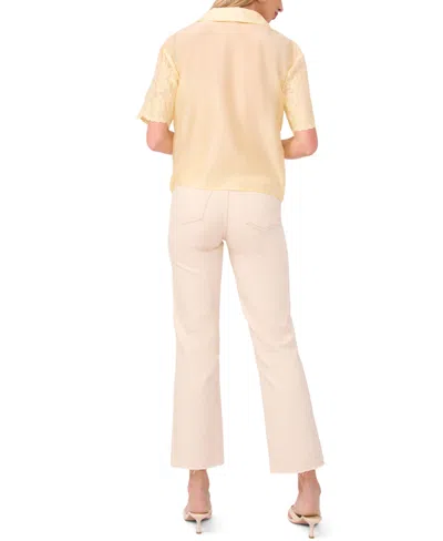 Vince Camuto Relaxed Collat Button Front Blouse In Yellow