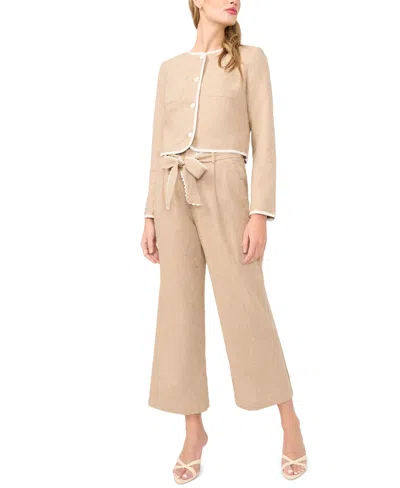 Cece Contrast Patch Pocket Jacket In Nude