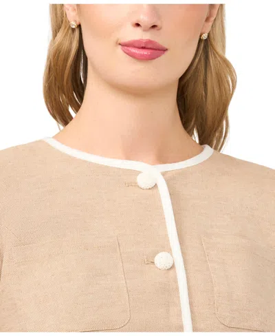 Cece Contrast Patch Pocket Jacket In Nude
