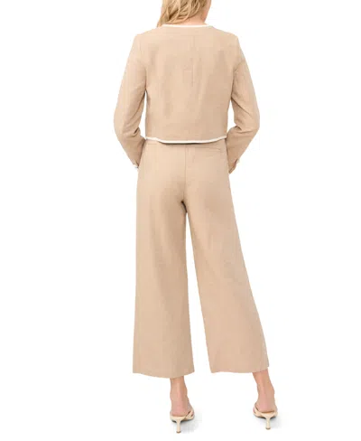 Cece Contrast Patch Pocket Jacket In Nude