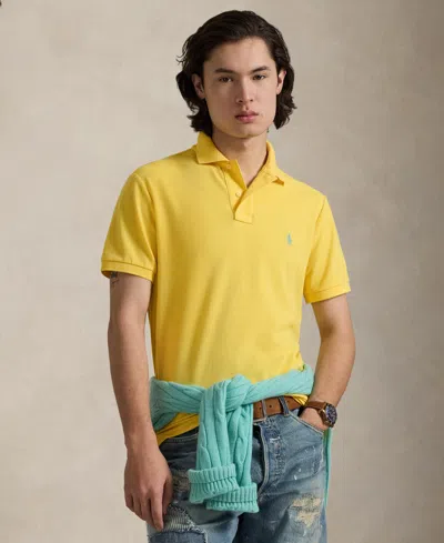 Polo Ralph Lauren Embroidered-logo Polo Shirt In Yellow