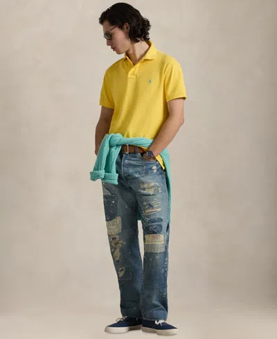 Polo Ralph Lauren Embroidered-logo Polo Shirt In Yellow